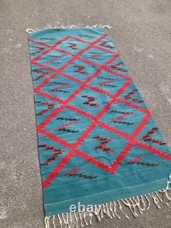 100% Wool Navajo Southwestern Bohemian Runner Rug 3x6.6 ft Hand Woven Gorgeous