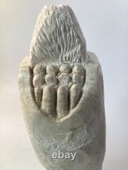 11 Carved Native American Navajo Indian Sculpture Signed Tjze stone (G3)