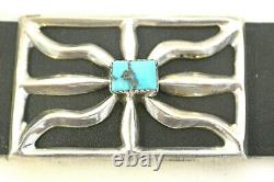 13ozt TRUDY PARKER Navajo CONCHO BELT TUFA CAST Sterling Silver TURQUOISE buckle