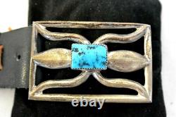 13ozt TRUDY PARKER Navajo CONCHO BELT TUFA CAST Sterling Silver TURQUOISE buckle