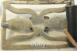 13ozt TRUDY PARKER Navajo CONCHO BELT TUFA CAST Sterling Silver TURQUOISE buckle