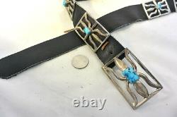 13ozt TRUDY PARKER Navajo CONCHO BELT TUFA CAST Sterling Silver TURQUOISE buckle 13ozt TRUDY PARKER Navajo CONCHO BELT TUFA CAST Sterling Silver TURQUOISE buckle