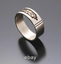 14K Gold Feather Ring with Sterling Silver Erick Begay TO12W