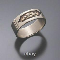 14K Gold Feather Ring with Sterling Silver Erick Begay TO12W