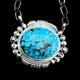 18 Kingman Spiderweb Turquoise Necklace Sterling Silver Navajo Daniel Benally