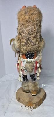 18 Native American Wood Figure Navajo Kachina Wolfman Wolf Irene Mcbrown