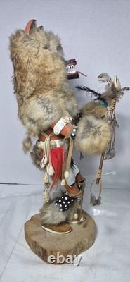 18 Native American Wood Figure Navajo Kachina Wolfman Wolf Irene Mcbrown