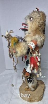 18 Native American Wood Figure Navajo Kachina Wolfman Wolf Irene Mcbrown