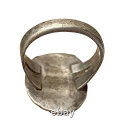 1940s Hand Constructed Navajo Cerrillos Turquoise Coin Silver Ringsz10