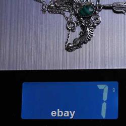 20 Native American Navajo Jeff Largo sterling silver 925 necklace feather