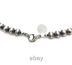 20 Navajo Pearls Sterling Silver 8mm Beads Necklace