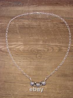 21 Native American Sterling Silver Star Chain Necklace by Lewis