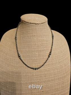 4-8mm Navajo Pearls Necklace 925 Sterling Silver Real Genuine Navajo Pearls 20in