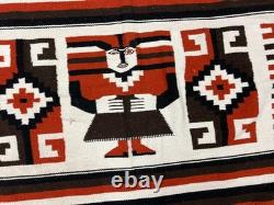4' x 7' Native American Navajo Flat Weave Oriental Rug Hand Made