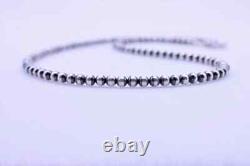 4mm Navajo Pearls Necklace. 925 Sterling Silver Real Genuine Navajo Pearls