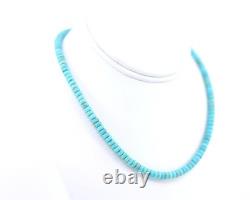 5mm Genuine Kingman Arizona Blue Green Turquoise Rondelle Beaded Boho Necklace 5mm Genuine Kingman Arizona Blue Green Turquoise Rondelle Beaded Boho Necklace