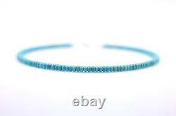 5mm Genuine Kingman Arizona Blue Green Turquoise Rondelle Beaded Boho Necklace