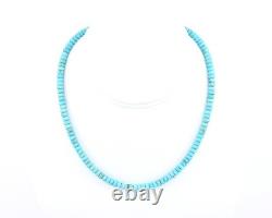 5mm Genuine Kingman Arizona Blue Green Turquoise Rondelle Beaded Boho Necklace