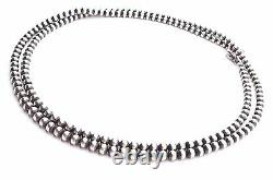 60 Navajo Pearls Sterling Silver 5mm Beads Necklace
