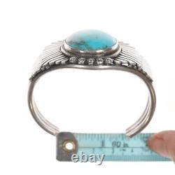 6.5 Ernest Bilagody Navajo silver and turquoise cuff bracelet