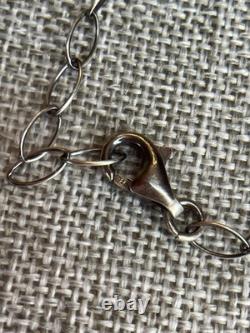 925 Sterling Silver Native American Navajo Made Tia Long Wildhorse Bar Necklace