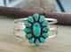 925 Sterling Silver Turquoise Flower Cuff Bracelet, Southwestern Boho Jewelry