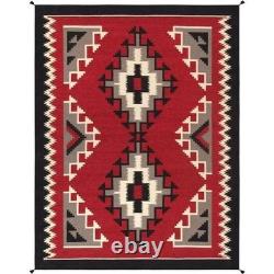 9×12 Ft Southwest Red Navajo Wool Rug Native American Style Aztec Large Area Rug