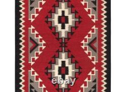 9×12 Ft Southwest Red Navajo Wool Rug Native American Style Aztec Large Area Rug