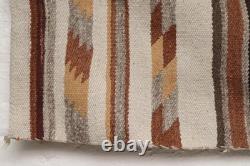 ATQ LARGE Navajo Rug Native American Indian Weaving 46x21 Wide Ruins Striped Vtg