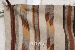 ATQ LARGE Navajo Rug Native American Indian Weaving 46x21 Wide Ruins Striped Vtg