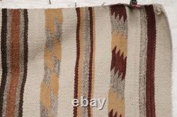 ATQ LARGE Navajo Rug Native American Indian Weaving 46x21 Wide Ruins Striped Vtg