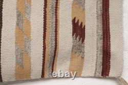 ATQ LARGE Navajo Rug Native American Indian Weaving 46x21 Wide Ruins Striped Vtg
