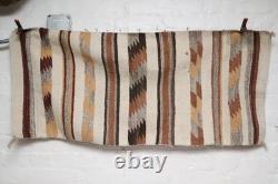 ATQ LARGE Navajo Rug Native American Indian Weaving 46x21 Wide Ruins Striped Vtg