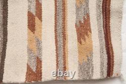 ATQ LARGE Navajo Rug Native American Indian Weaving 46x21 Wide Ruins Striped Vtg