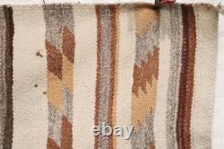 ATQ LARGE Navajo Rug Native American Indian Weaving 46x21 Wide Ruins Striped Vtg