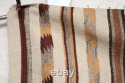 ATQ LARGE Navajo Rug Native American Indian Weaving 46x21 Wide Ruins Striped Vtg