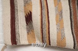 ATQ LARGE Navajo Rug Native American Indian Weaving 46x21 Wide Ruins Striped Vtg