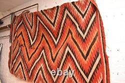 ATQ Navajo Wearing Blanket Serape Native American Rug RED 62x41 Transitional