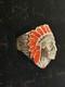 American Indian Chief Warrior Ring 925 Sterling Silver Natural Coral