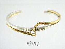 Andy Marion Sterling Silver 1/20 12KGF Cuff Bracelet Native American Navajo 925