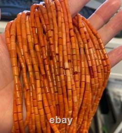 Antique Coral Bead (1) Necklace Strand TRADING POST Navajo NATURAL Undyed Lot