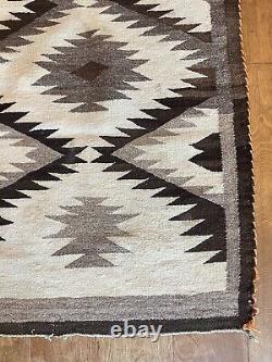 Antique Navajo Hand-Woven Wool Native American Indian Rug Blanket 69x41
