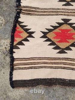 Antique Navajo Handwoven Native American Indian Rug Wool Blanket Carpet 143x98cm