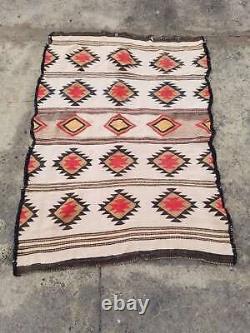 Antique Navajo Handwoven Native American Indian Rug Wool Blanket Carpet 143x98cm