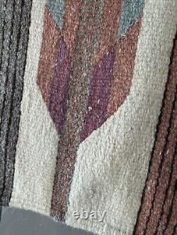 Antique Navajo Handwoven Native American Indian Wool Rug Blanket 58 X 26 READ