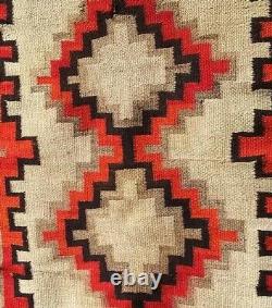 Antique Navajo Rug Blanket Native American Indian Transitional Weaving Tapestry