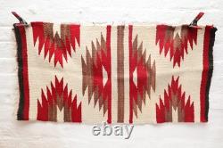 Antique Navajo Rug Native American Indian Weaving 34x17 Textile Vintage