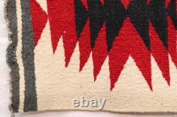 Antique Navajo Rug native American Indian Eye Dazzler 31x15 VTG Textile Weaving