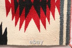 Antique Navajo Rug native American Indian Eye Dazzler 31x15 VTG Textile Weaving
