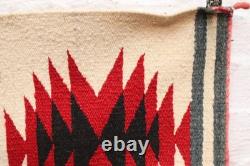 Antique Navajo Rug native American Indian Eye Dazzler 31x15 VTG Textile Weaving